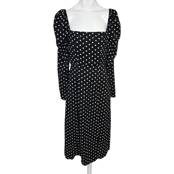 Lulu's Womens Charmed & Classy  Polka Dot Midi Dress Size Small - Picture 2 of 7